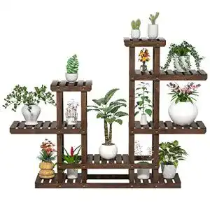 Pflanzenregal yaheetech holz blumenregal outdoor
