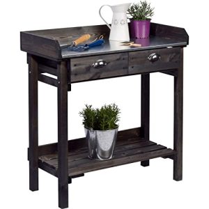 Table à plantes design dobar ® avec 2 tiroirs, table de jardinier