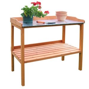 HABAU 698 plant table with galvanized worktop