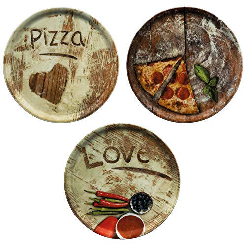 Pizzateller MamboCat, 3er Set Ø 33,3cm Volldekor Motive