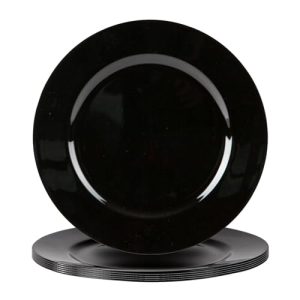 Assiette de présentation Argon Tableware Assiettes de chargement métalliques, 33 cm, noir