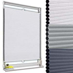 Pleated blind WOLTU honeycomb without drilling blackout thermal