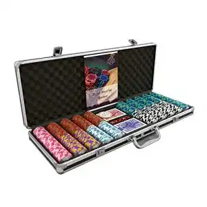 Pokerkoffer bullets playing cards deluxe pokerset mit 500 clay