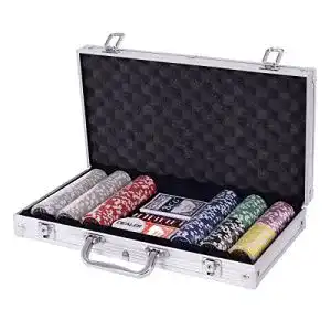 Pokerkoffer costway pokerset 300 laser chips alukoffer