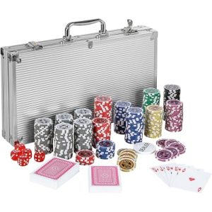 Estuche de poker GAMES PLANET con 300 fichas láser