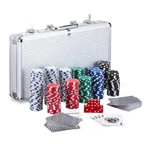 Pokerkoffer relaxdays 300 laser pokerchips 2 kartendecks