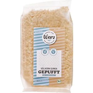 Quinoa Werz grains entiers soufflés, non sucrés, sans gluten, paquet de 2