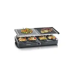 Raclette severin grill mit naturgrillstein und grillplatte 1