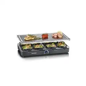 Raclette severin partygrill mit naturgrillstein mit grillplatte