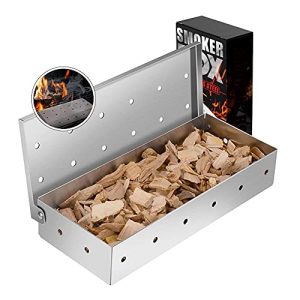Füstölő doboz ZAWTR rozsdamentes acél füstölő doboz gáz grillhez, faszén grillhez