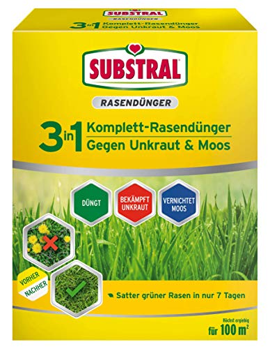 Rasenunkraut Vernichter Substral 3 in 1 Komplett Rasendünger