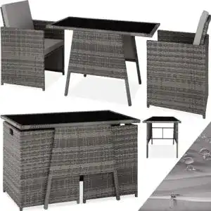 Rattan gartenmoebel tectake 800682 polyrattan sitzgruppe fuer 2