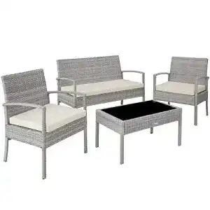 Rattan gartenmoebel tectake poly rattan wetterfest