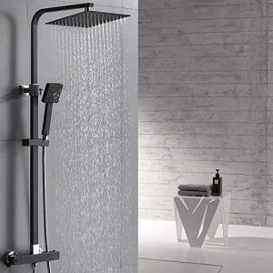 Rain shower Auralum shower system with thermostatic mixer tap