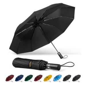 Paraguas TechRise Paraguas de Bolsillo Stormproof Grande, 10 Varillas