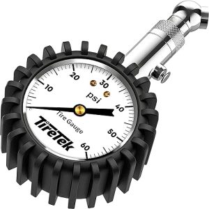 Tire inflation gauge TIRETEK Premium tire pressure gauge, large