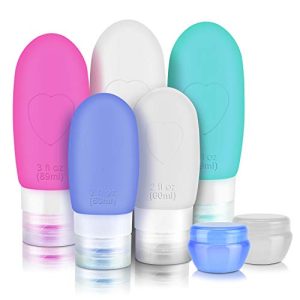 Travel bottles 100ml ERKOON silicone travel bottles set of 7 pieces