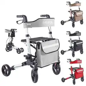 Rollator arebos leichtgewicht aluminium reise gehhilfe 6 fach