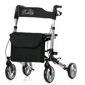 Rollator rehashop leichtgewicht butterfly grau faltbar und leicht