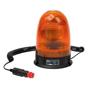 Obrotowa lampa ostrzegawcza DEMA LED żółta 12V z podstawą magnetyczną
