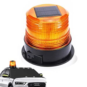 Obrotowa lampa ostrzegawcza ONCCI 12 V, lampa ostrzegawcza solarna/USB, magnes LED