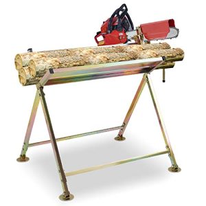 Herrselsam sawhorse with chainsaw holder, chain guard