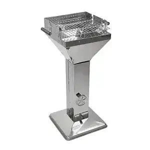 Saeulengrill dema holzkohlegrill barbecue bbq grill im edelstahl