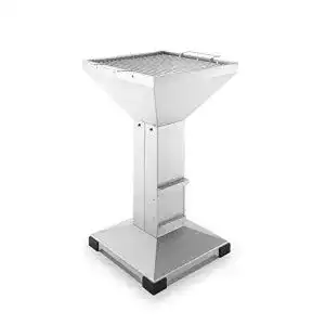 Saeulengrill thueros t3 plattenfuss edelstahl holzkohle gartengrill