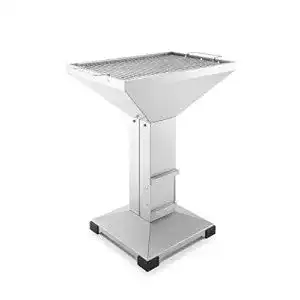 Saeulengrill thueros t4 plattenfuss edelstahl holzkohle gartengrill