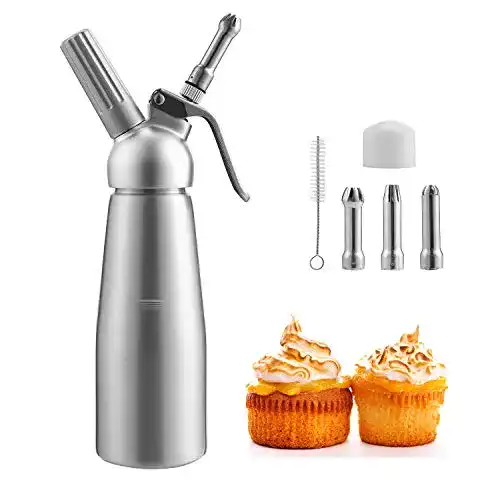 Sahnespender 500ml Aluminium – Sahnesyphon mit Edelstahl-Düsen