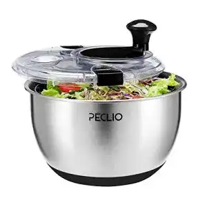 Salatschleuder peclio edelstahl 18 10 mit kurbelantrieb