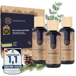 Saunaaufguss Liebenstein ® BIO SET “Wohlfühl-Trio”, 3x100ml - saunaaufguss liebenstein bio set wohlfuehl trio 3x100ml