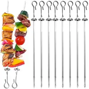 Schaschlikspiesse pgfun grillspiesse edelstahl 10 stueck edelstahl