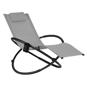 Chaise longue à bascule COSTWAY chaise longue d'extérieur, chaise longue de relaxation pliante