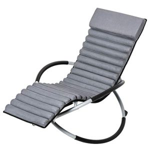 Chaise longue à bascule Outsunny chaise à bascule ergonomique 2 en 1
