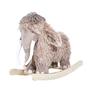 Cavalo de balanço labebe bebê pelúcia animal de balanço de madeira mamute