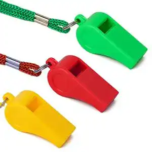 Schiedsrichterpfeife savita 3 stueck plastik pfeifen mit lanyard