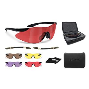 BERTONI skydebriller med 4 udskiftelige linser med bæretaske