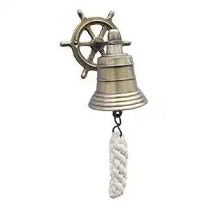 Schiffsglocke sea club glocke mit steuerrad wandhalterung