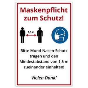Letrero de normas de higiene geschenke-fabrik.de, 300×200 mm