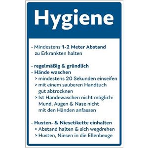 Letrero de normas de higiene geschenke-fabrik.de 300×200 mm