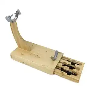 Schinkenhalter fackelmann aus holz mit schubfach u messern