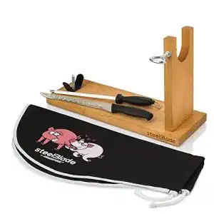 Schinkenhalter steelblade sitzbank mit schwarzem fuss