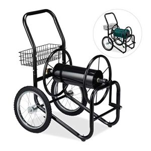 Relaxdays hose trolley, up to 90 m, 2 wheels, click coupling