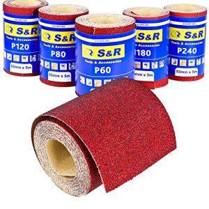 Sandpaper S&R roll set, 5 rolls 93 mm x 5 m, grit P60