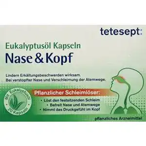 Schleimloeser tetesept eukalyptusoel kapseln nase kopf 20 stueck