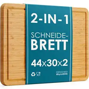 Schneidebrett larhn 2 in 1 holz und serviertablett aus bamboo