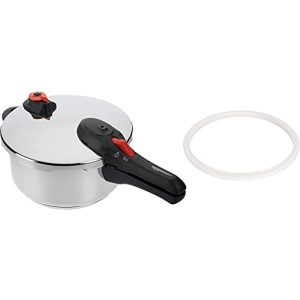 Amazon Basics pressure cooker made of stainless steel, suitable for induction