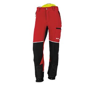 Pantalón de protección contra cortes KOX Stretch Elk 2.0, rojo/amarillo, talla 54