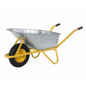 Brouette vieux vélo Limex LIMEX chariot de chantier professionnel jaune 100 L